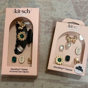 Kitsch Black and Gold Hair Clip and Charm Set